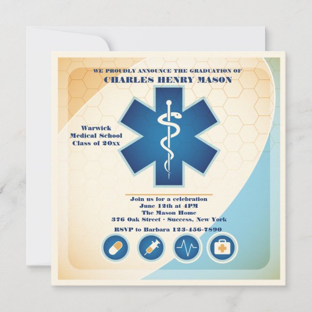 Medical Science Graduate Party Invitation (Front)
