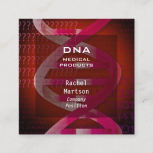 Medical Science Red DNA Modern Square Business Card