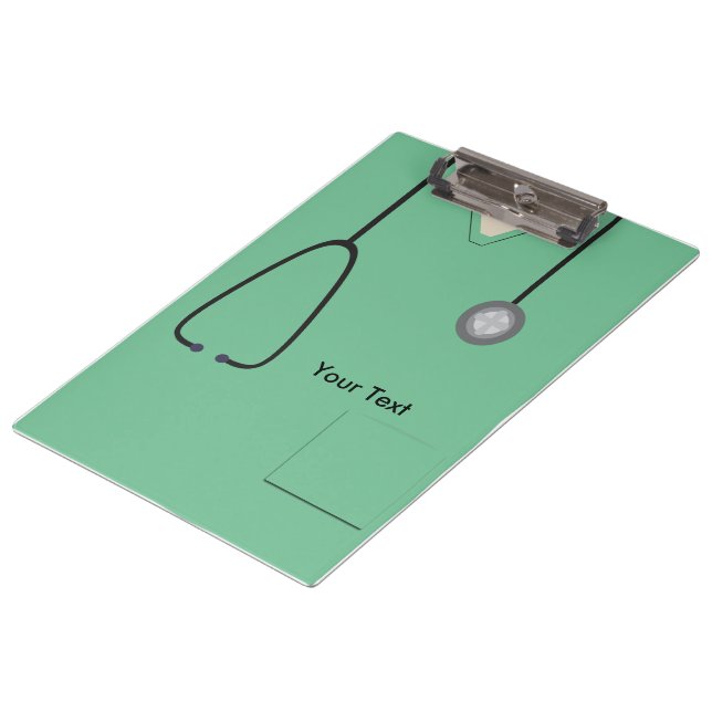 Medical Scrubs Doctor Nurse Light Green Clipboard (Angled)