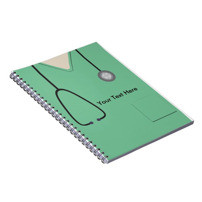 Medical Scrubs Doctor Nurse Light Green Notebook (Right Side)