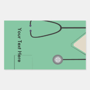 Medical Scrubs Doctor Nurse Light Green R Sticker