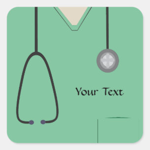 Medical Scrubs Light Green Sticker