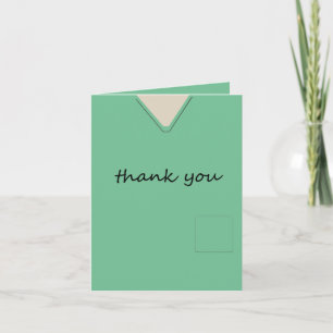 Medical Scrubs Nurse Doctor Light Green Thank You Card
