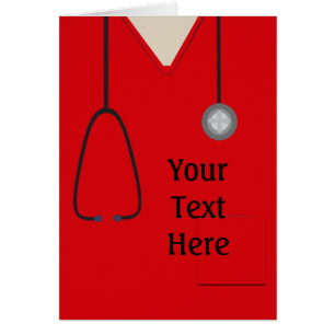 Medical Scrubs Nurse Doctor Red Custom