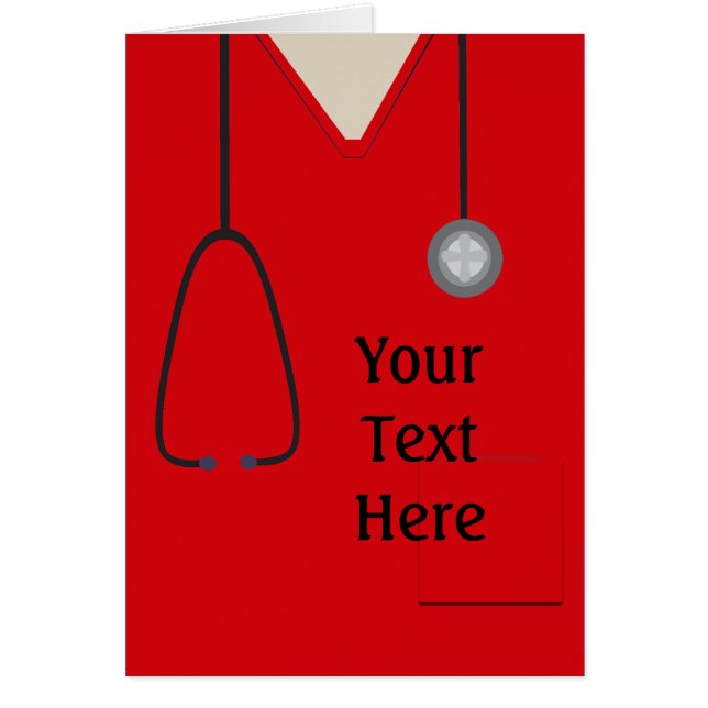 Medical Scrubs Nurse Doctor Red Custom (Front)