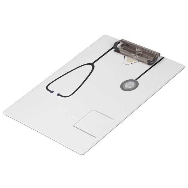 Medical Scrubs Nurse Doctor Steth White Clipboard (Angled)