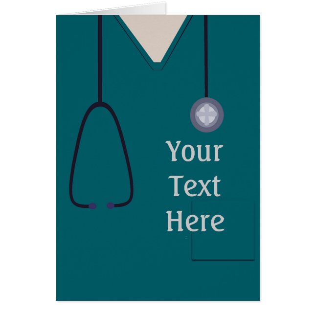 Medical Scrubs Nurse Doctor Teal Custom (Front)