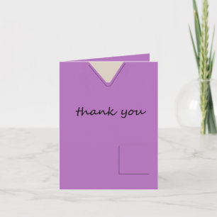 Medical Scrubs Nurse Doctor Violet Thank You Card