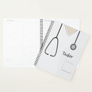 Medical Scrubs Nurse Doctor White Planner