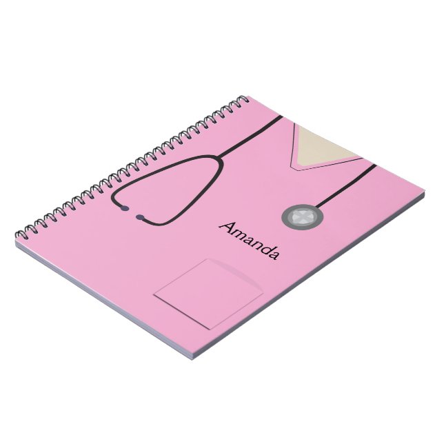 Medical Scrubs Pink Notebook (Left Side)