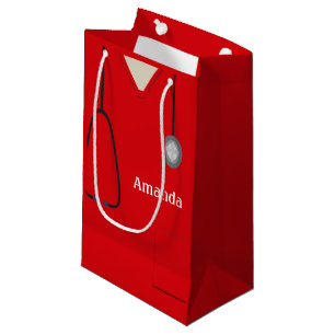 Medical Scrubs Red SGB Small Gift Bag