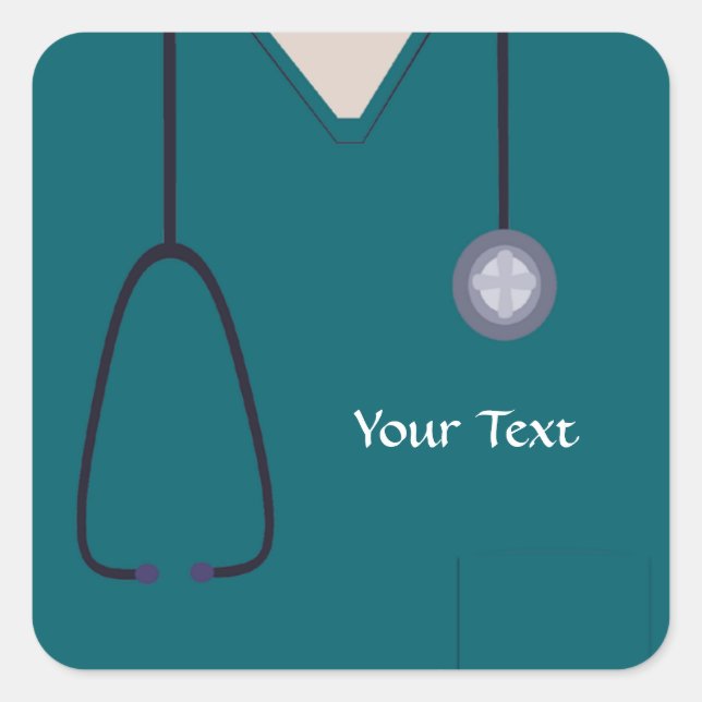 Medical Scrubs Teal Sticker (Front)