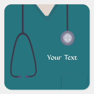 Medical Scrubs Teal Sticker