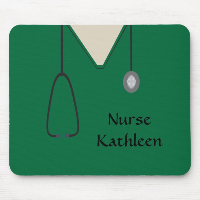 Medical Scrubs Uniform Green Mouse Mat (Front)