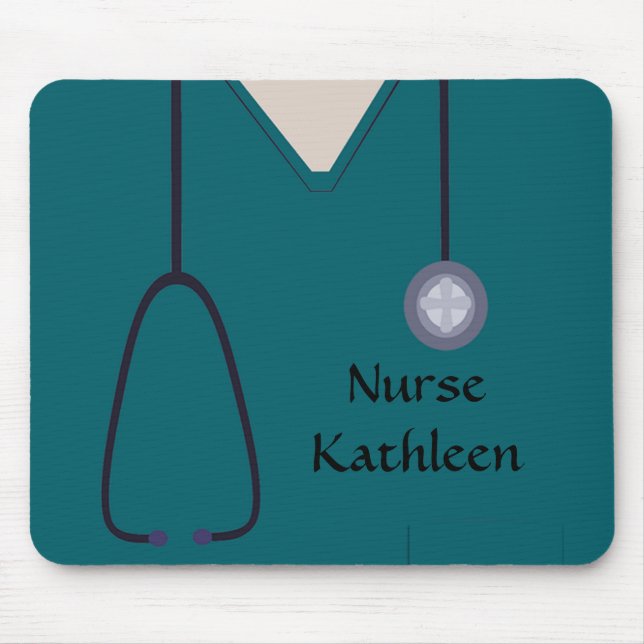 Medical Scrubs Uniform Teal Mouse Mat (Front)