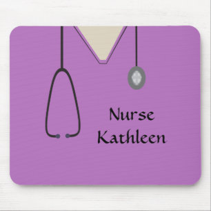 Medical Scrubs Uniform Violet Mouse Mat