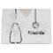 Medical Scrubs White Snowflake Lg Gift Bag