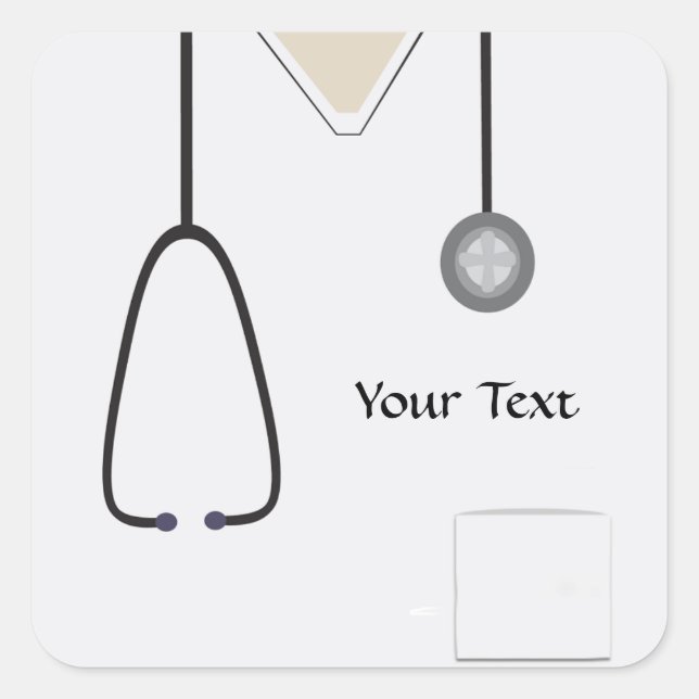 Medical Scrubs White Sticker (Front)