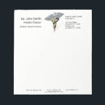 Medical Silver Caduceus Black Gold - Notepad<br><div class="desc">Professional metallic 3d elegant and classy business design for medical purposes: precious silver Caduceus symbol with gold and black snakes. Perfect for any business related to healthcare like a medical office,  doctor office,  clinic or hospital. For hospital staff,  physicians,  nurses; classy,  noble and elegant.</div>