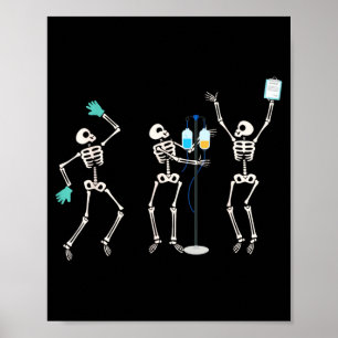 Medical Skeleton Dance Funny Healthcare Halloween Poster