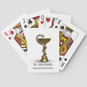 Medical Snake Bowl Hygieia White Bronze Caduceus Playing Cards