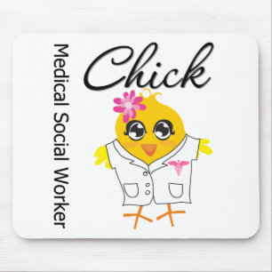 Medical Social Worker Chick Mouse Mat