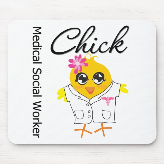 Medical Social Worker Chick Mouse Mat (Front)