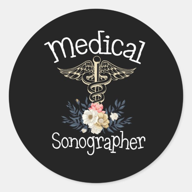 Medical Sonographer Cute Sonography Gift Classic Round Sticker (Front)