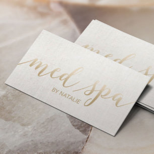 Medical Spa Aesthetician Elegant Gold Script Business Card