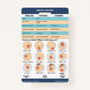 Medical Spanish - Basic Assessment ID Badge