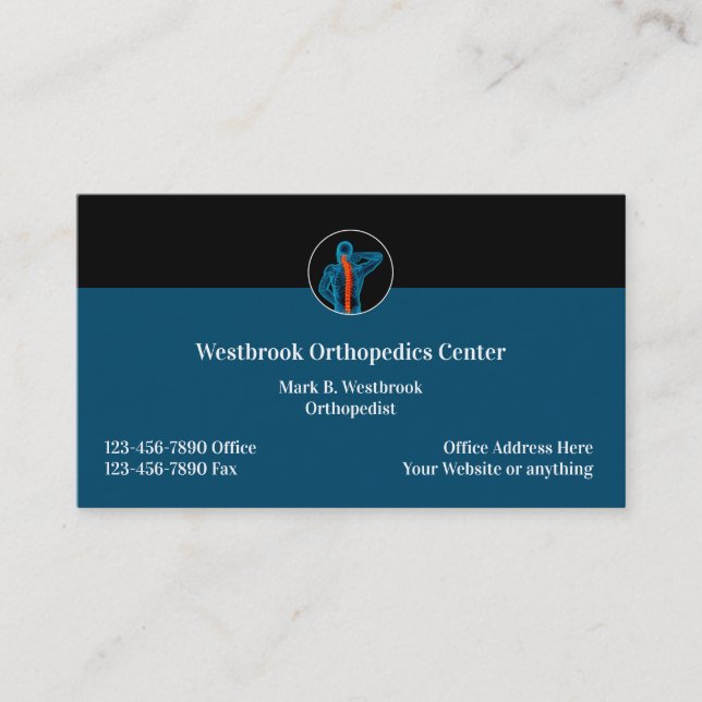 Medical Spine Orthopedics Business Card (Front)