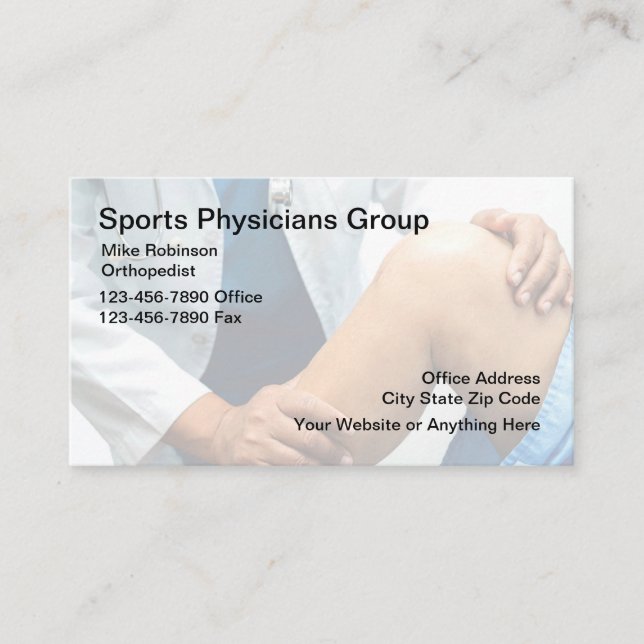 Medical Sports injury Orthopaedist  Business Card (Front)
