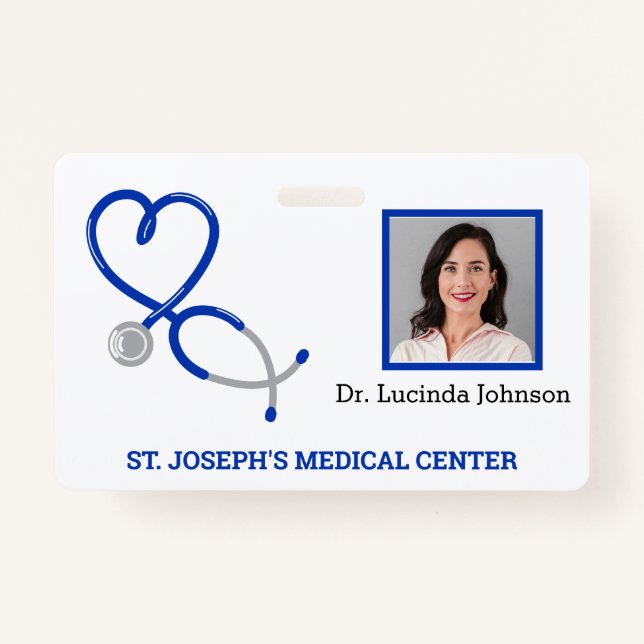 Medical Staff Doctor Nurse Employee ID Photo ID Badge (Front)