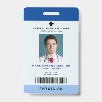 Medical Staff ID + Barcode Vertical
