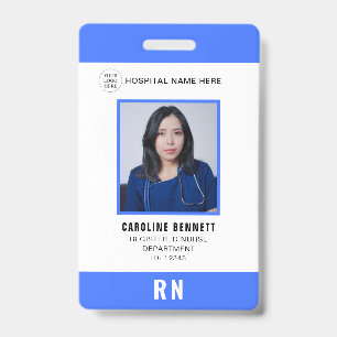 Medical Staff Nurse Photo ID Hospital Logo Badge