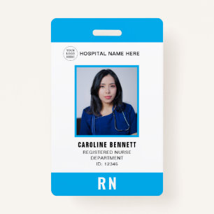 Medical Staff Nurse Photo ID Hospital Logo ID Badge