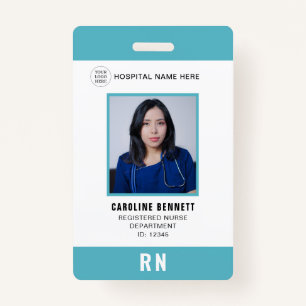Medical Staff Nurse Photo ID   Hospital Logo ID Badge