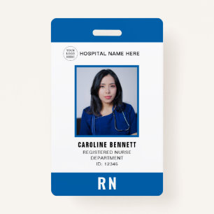 Medical Staff Nurse Photo ID   Hospital Logo ID Badge