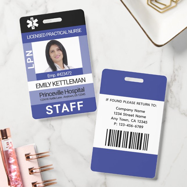 Medical Staff Photo ID Badge - Editable (Office)