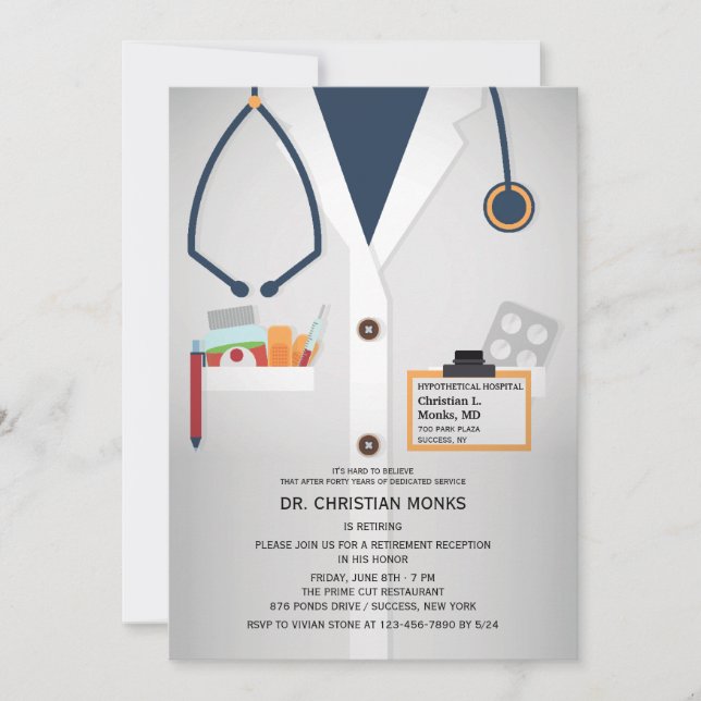 Medical Staff Retirement Invitation (customised) (Front)