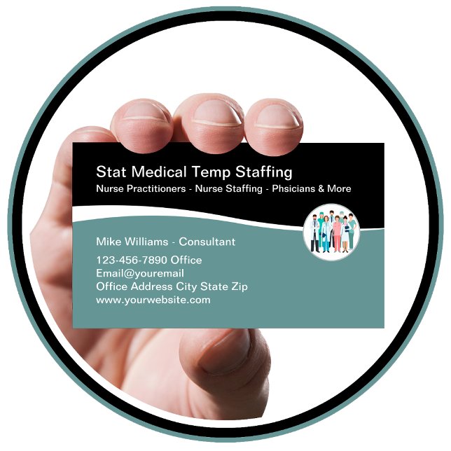 Medical Staffing Agency Classy Business Cards (Creator Uploaded)