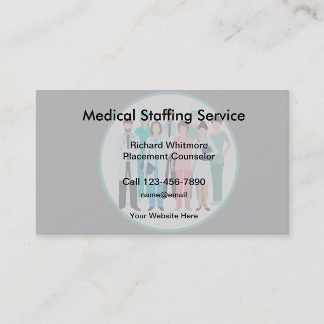 Medical Staffing Employment Agency Business Card (Front)