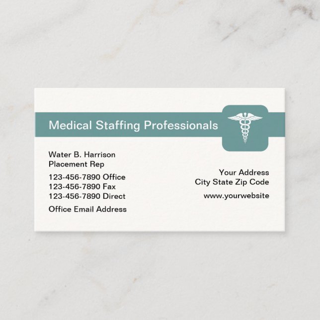 Medical Staffing Service Business Card (Front)