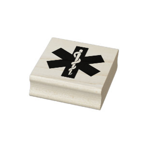Medical - Star of Life Symbol - Isolated Rubber Stamp
