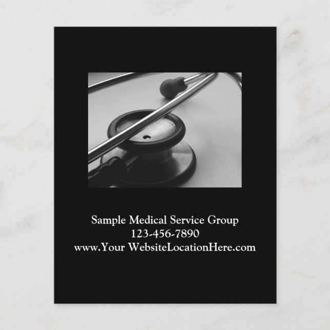 Medical Stethoscope Business, Black and White Flyer (Front)