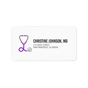 Medical Stethoscope   Doctor Nurse Return Address Label