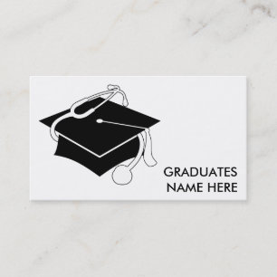 medical student graduation cap calling card