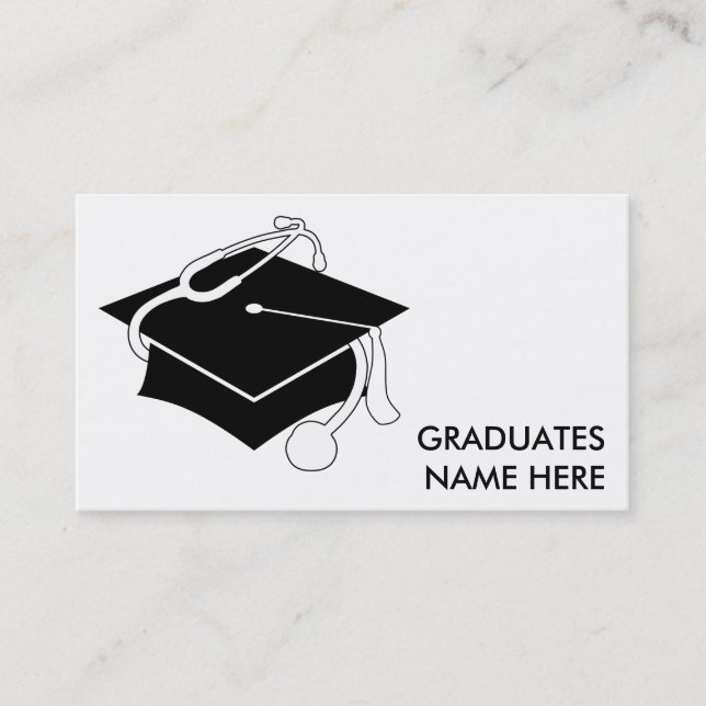 medical student graduation cap calling card (Front)