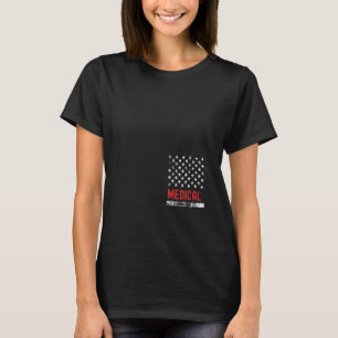 Medical Student USA Flag Profession Retro Job Titl T-Shirt
