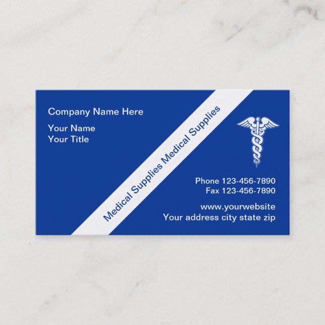 Medical Supplies Business Cards (Front)